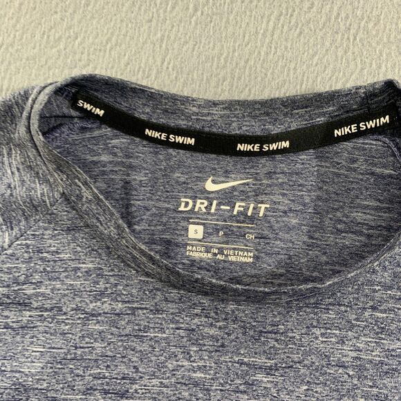 Nike Shirt Mens Small Blue Dri-FIT Long Sleeve Swim UPF 40+ Athletic Training - Picture 4 of 12